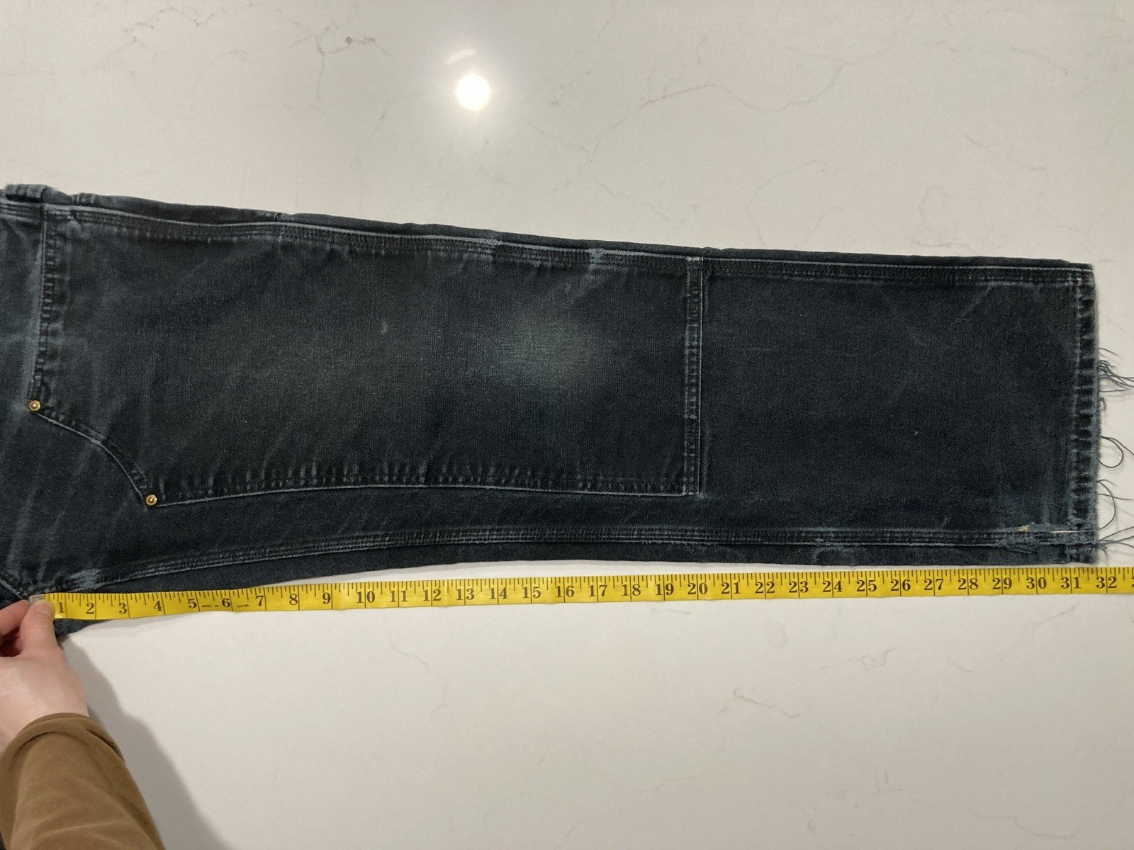 Carhartt B01 BLK Double Knee Work Pants Mens 32×34 (Fits 30×32) Faded Distressed