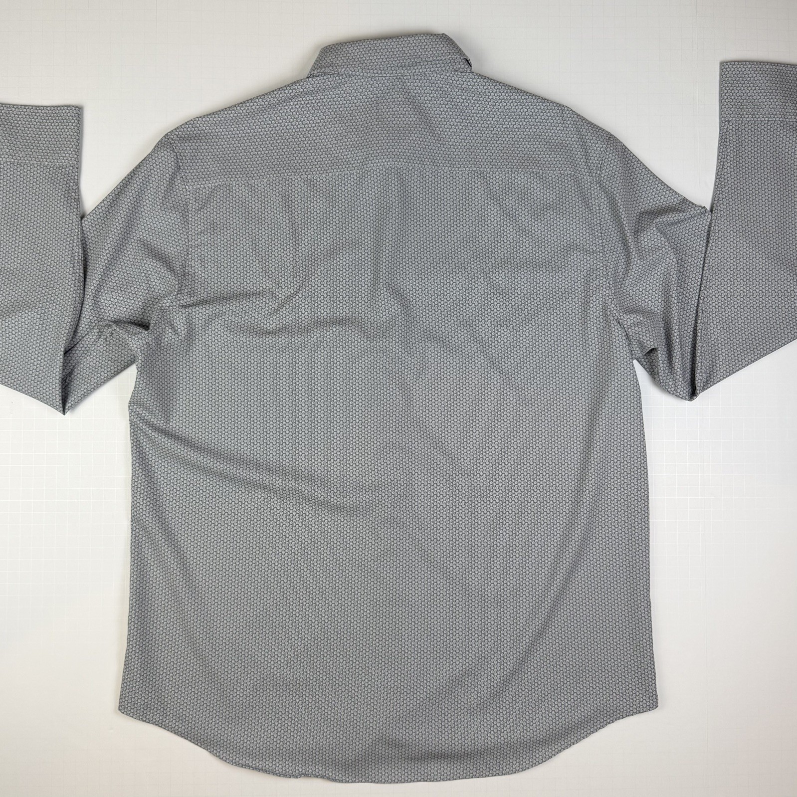 Pronto Uomo Mens Dress Shirt Modern Fit Large Gray Geometric pattern Button-Up