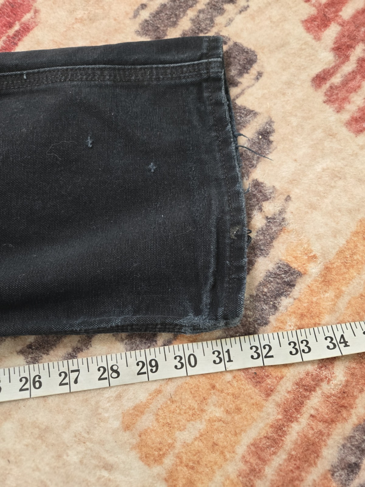 CARHARTT CARPENTER DOUBLE KNEE BLACK PANTS. 30×34. Distressed. B01.