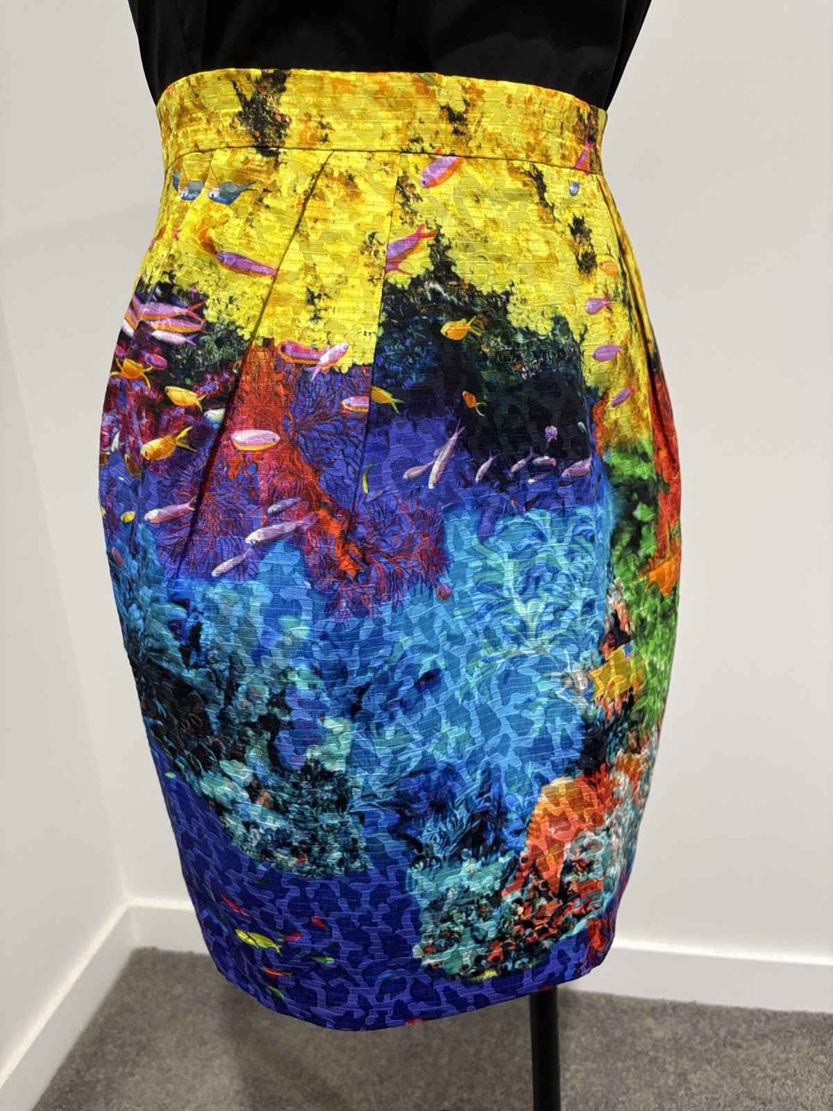 Mary Katrantzou Caspian Fish Tank / Coral Reef Mini Skirt – Size 12