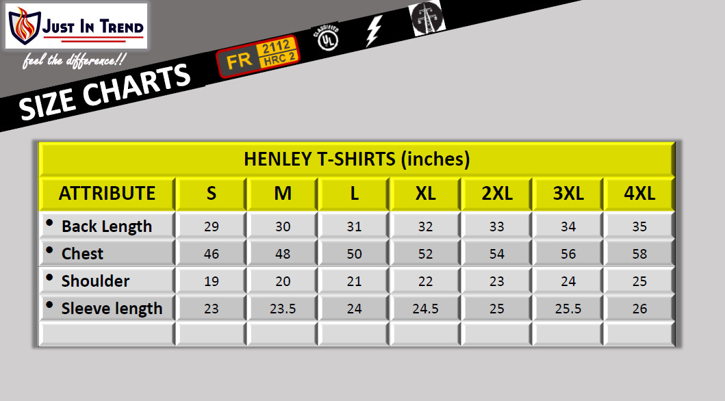 Flame Resistant FR Henley Style T-Shirts