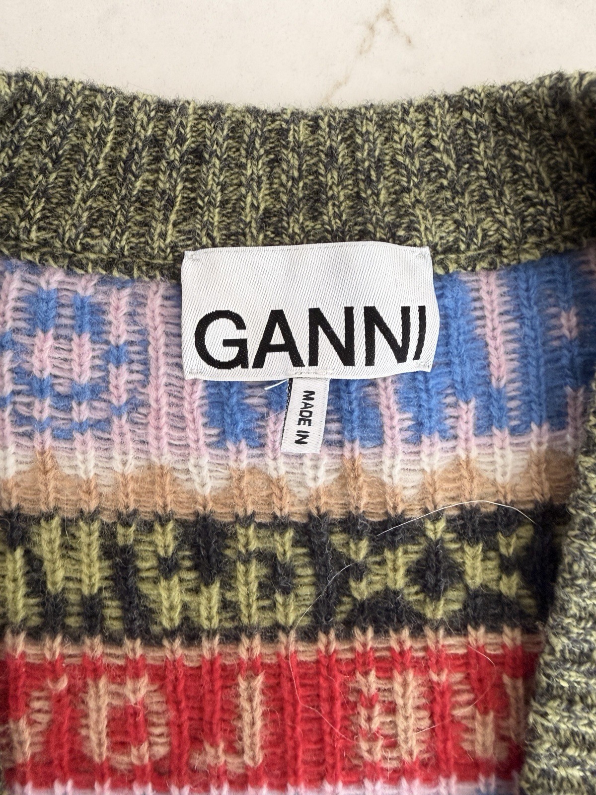 Ganni Sweater Vest Small Knit Love Stripe Top Sleeveless