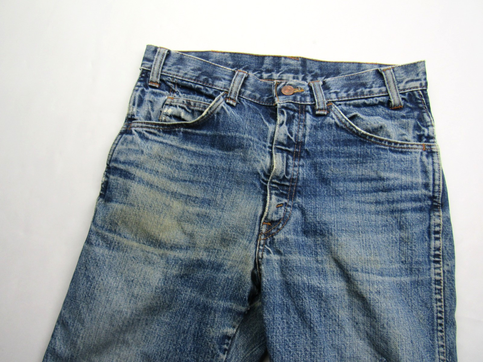 Vtg 1960s Levis Big E Orange Tab 606 Super Slim Denim Jeans 30 x 29 Talon Zip