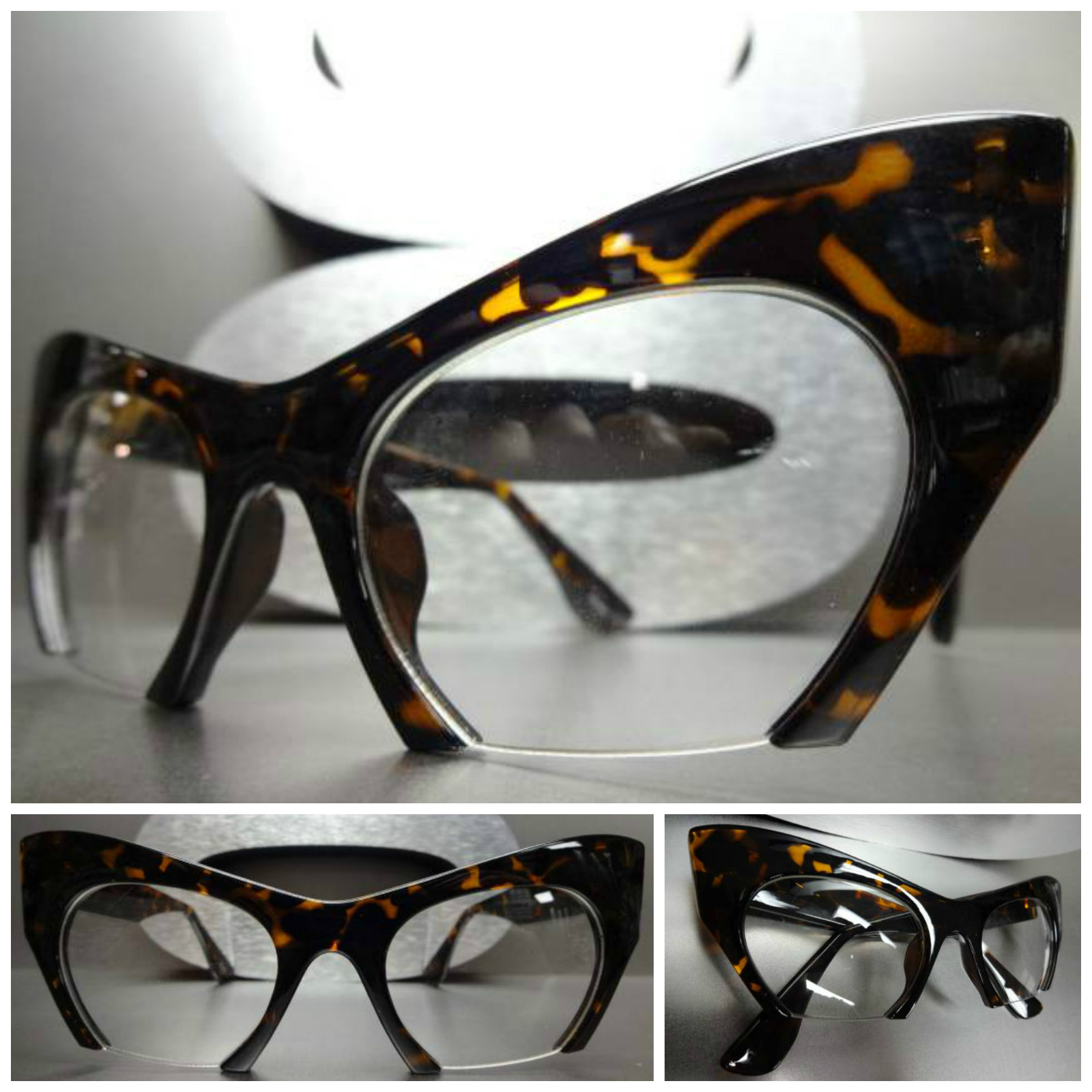 Women’s CLASSIC VINTAGE 60’s CAT EYE Style Clear Lens EYE GLASSES Tortoise Frame