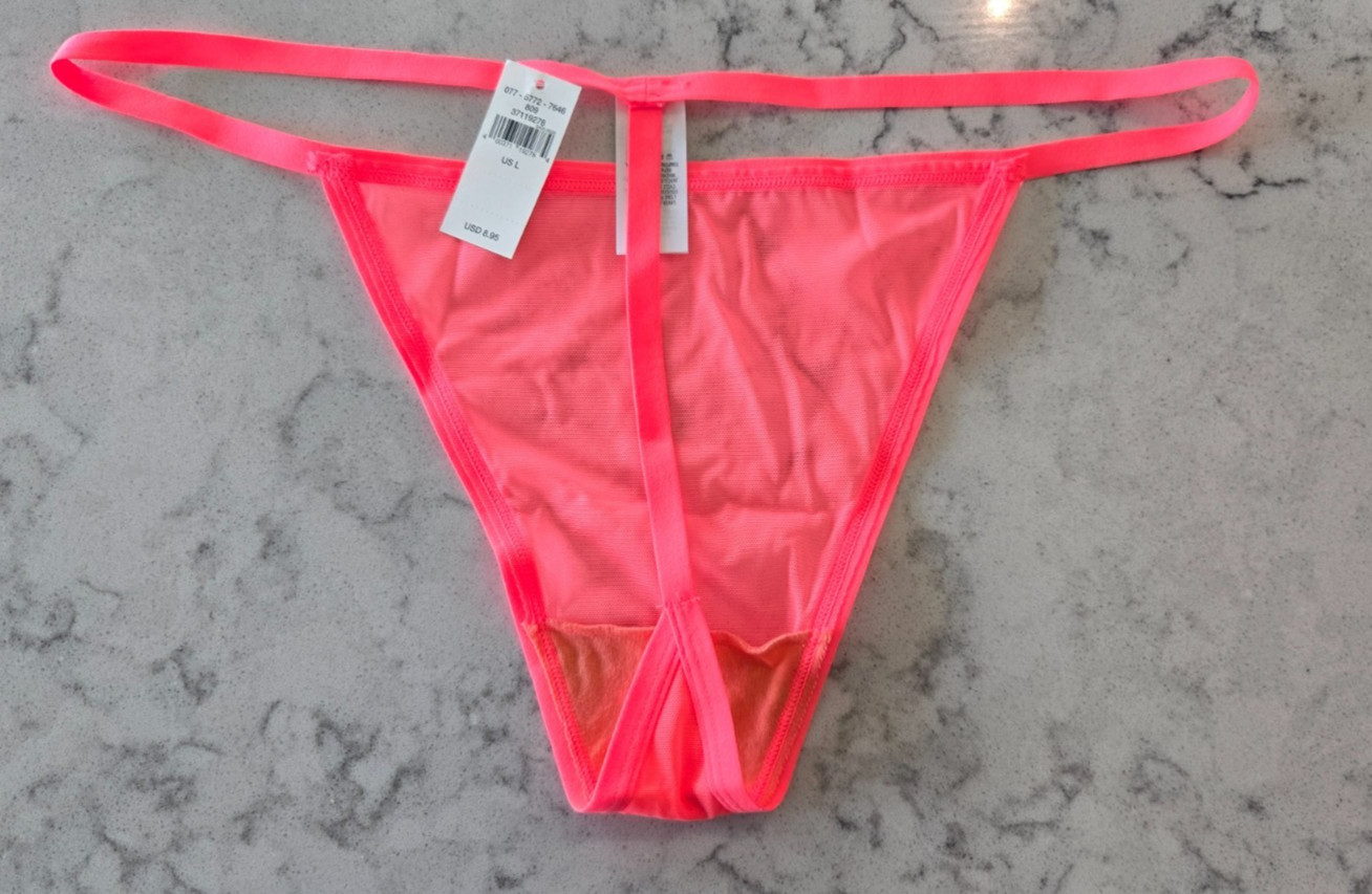 Aerie Smoothez Mesh String Thong – L – Neon Panty NWT