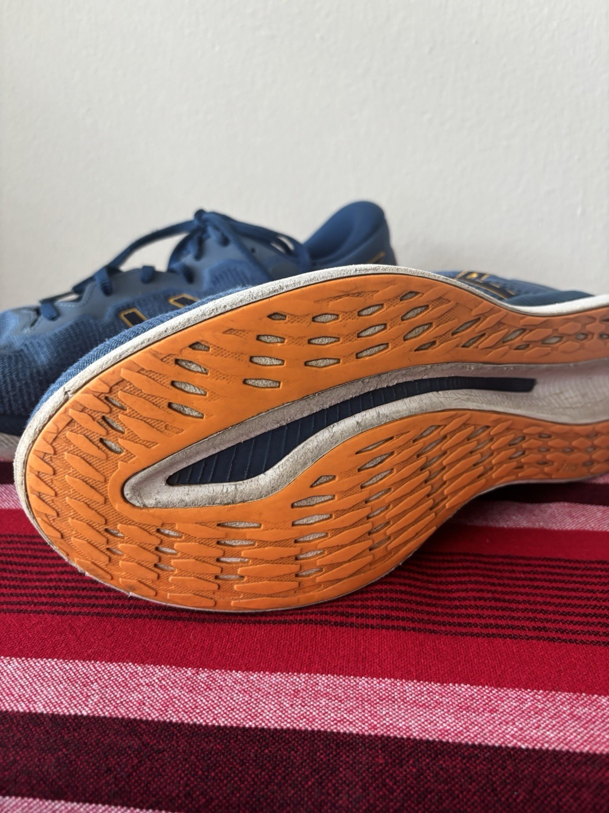 Size 13 – Asics GlideRide Mako Blue Men Pre-Owned 1011A817 Synthetic Fiber Upper
