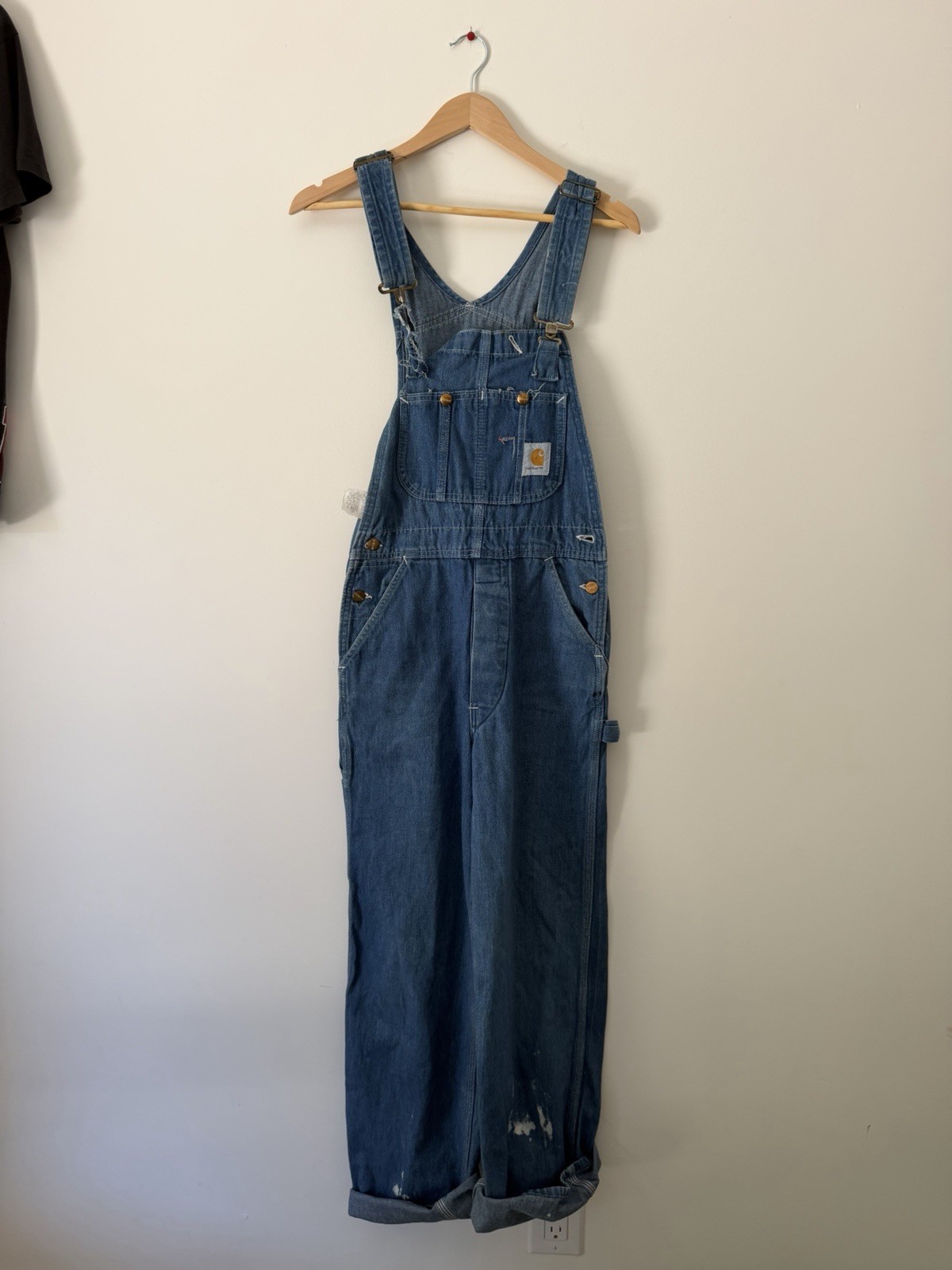 Carhartt Blue Denim Carpenter Bib Overall Men’s Sz 30″ X 30″ Barnpants Workpants