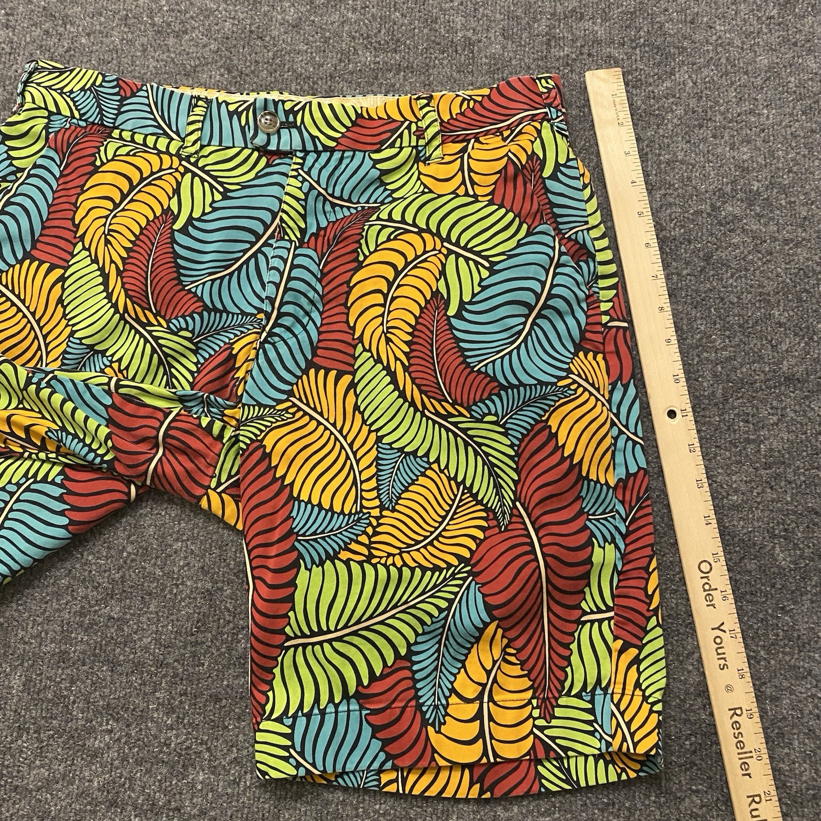 Loudmouth Fronds Klammer Golf Shorts Mens Size 34 Abstract Colorful Stretch Fit
