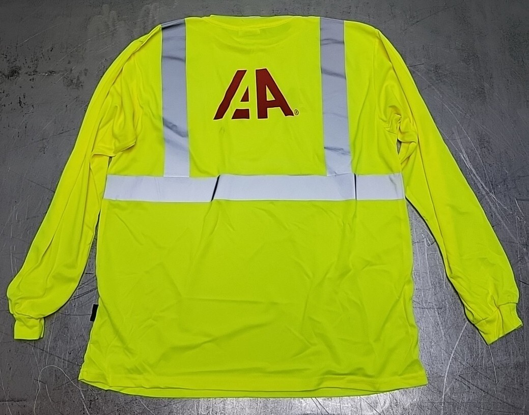 6pk OccuNomix Safety T-Shirt Long Sleeve Wicking Birdseye Mesh LRG Class 2 *LOGO