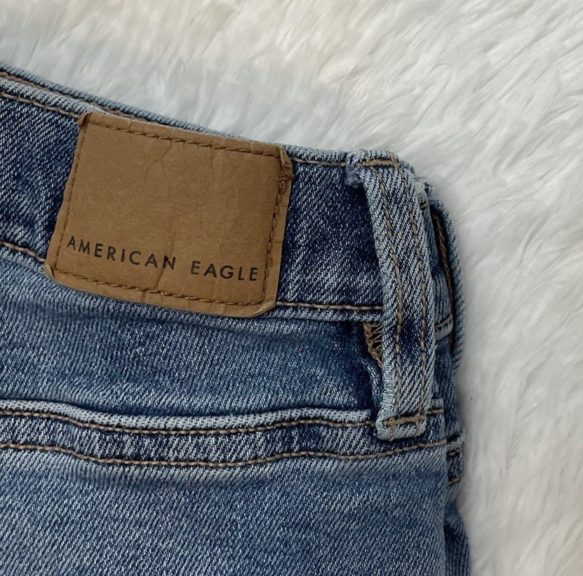 American Eagle 90s Straight Leg Crop Jeans Women’s Size 2 Long Blue Denim Loose