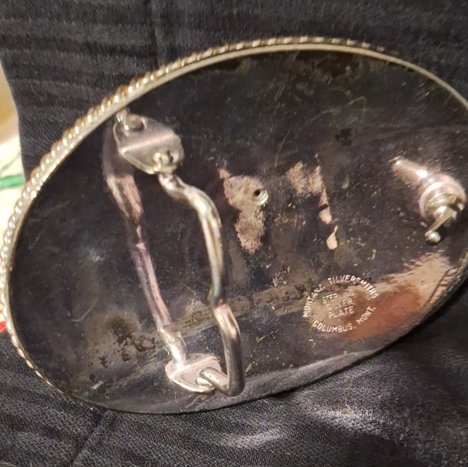 Montana Silversmiths Sterling Silver Plated Oval Eagle Belt Buckle