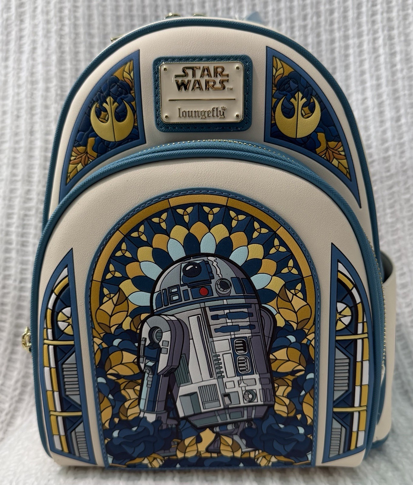 NWT Loungefly Star Wars R2-D2 Stained Glass Mini Backpack & Wallet Set
