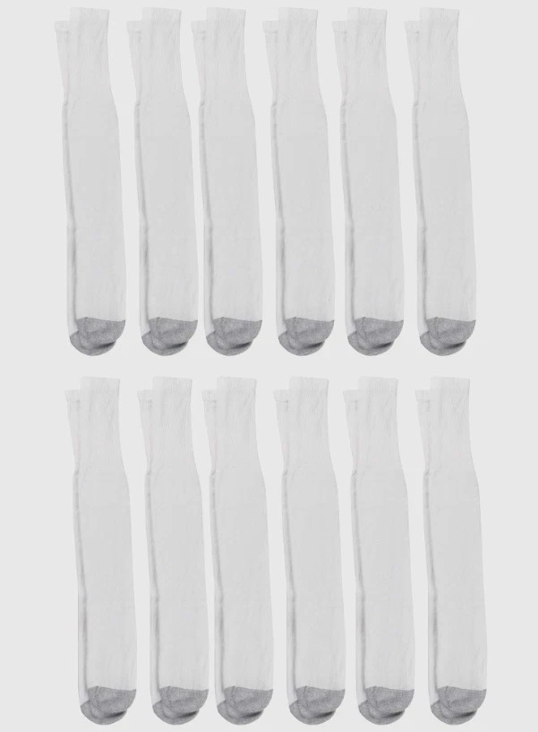 Hanes Men’S Double Tough Durability Over-The-Calf Tube Socks, 12-Pack