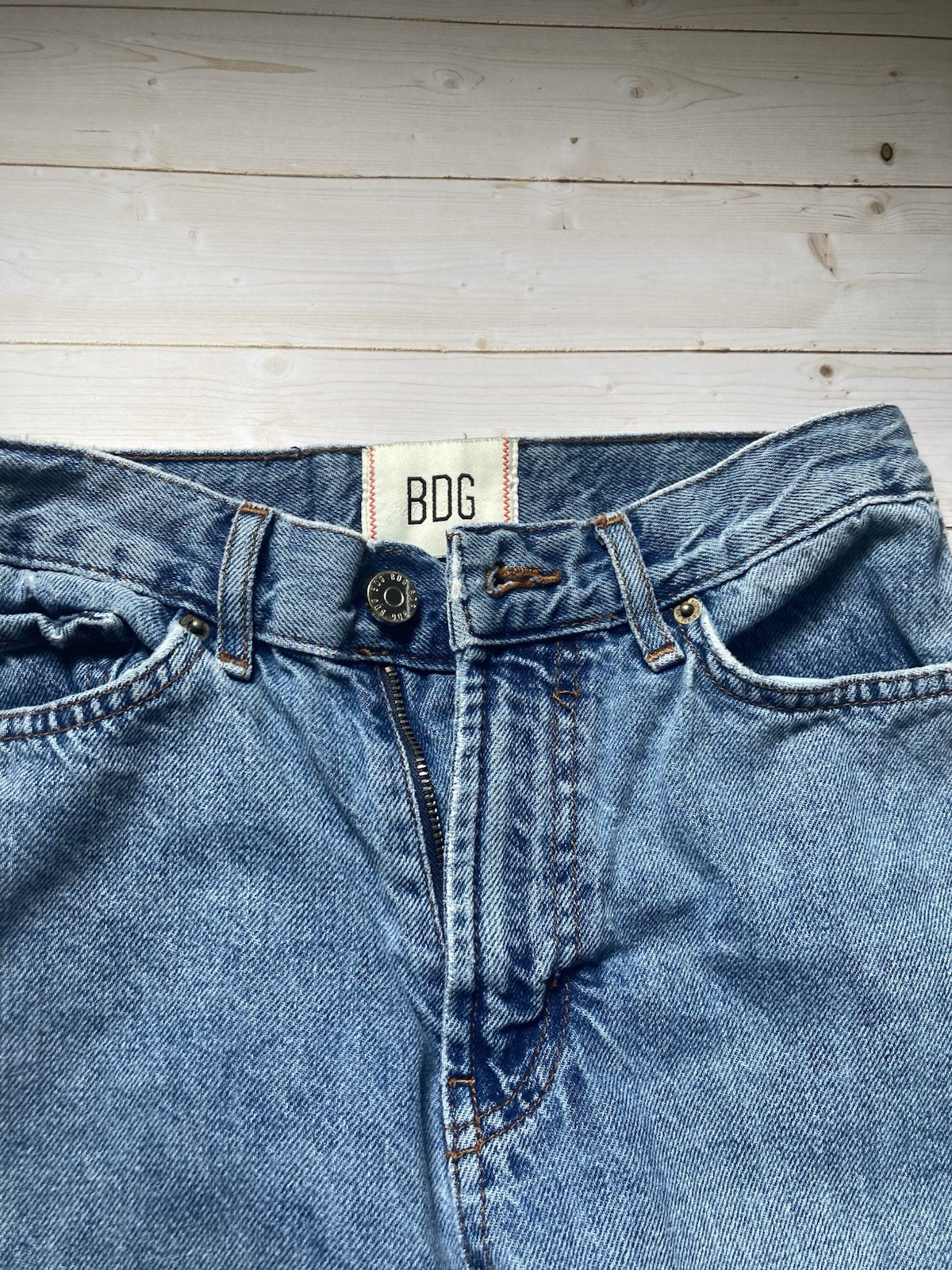BDG Jeans Womens Size 24 Cowboy Wide Leg Distressed Raw Hem Blue (Please Read)