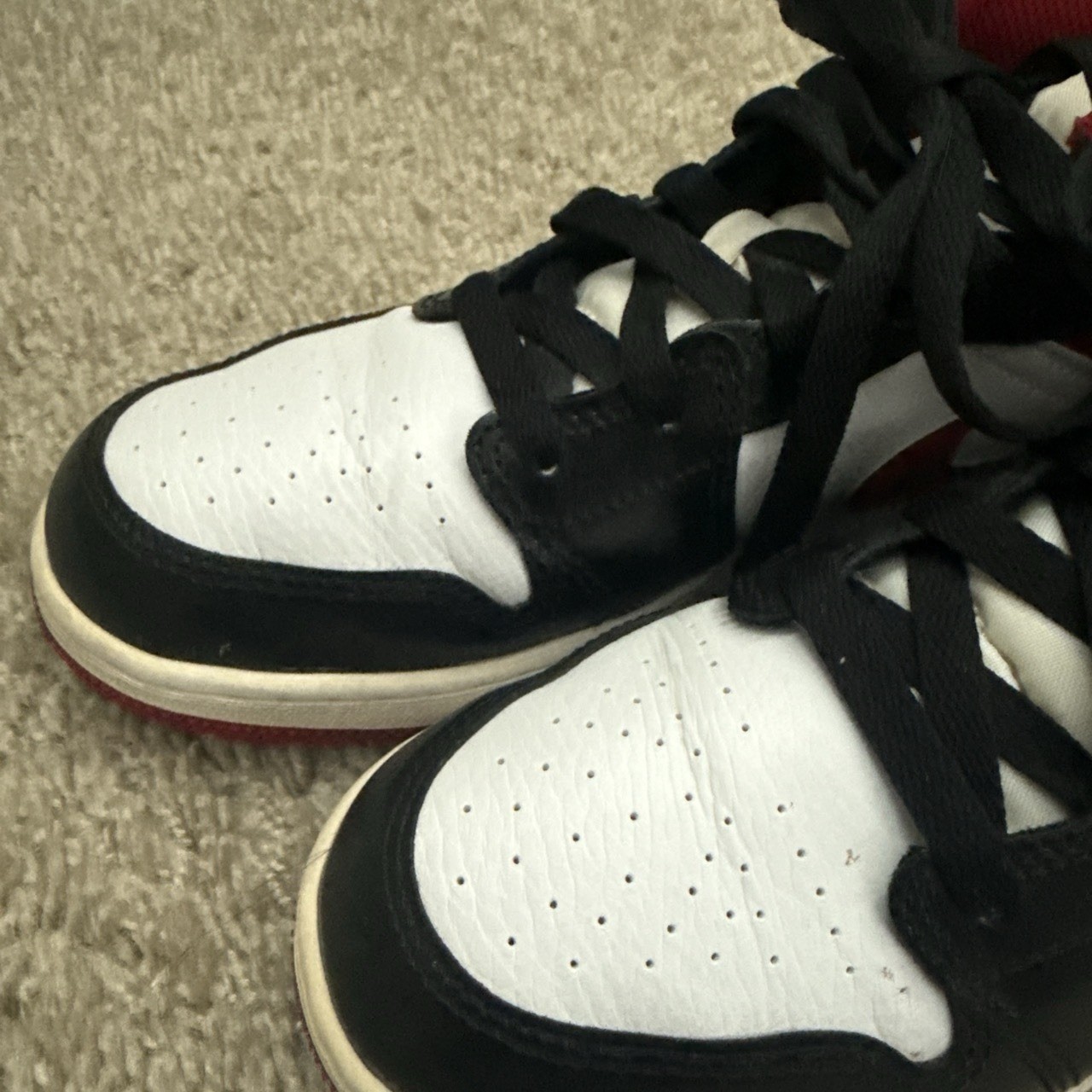 Air Jordan Sneakers in red, black & white