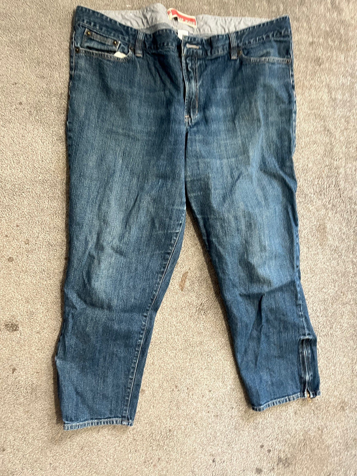 Gap Womens Y2k Low Rise Capri Jeans Sz 16 Ankle Zippers 99% Cotton 1% Spandex