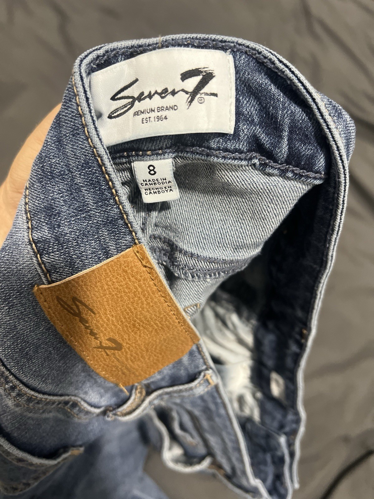 Seven7 Women’s Bootcut Blue Solid Denim Jeans Size 8 Regular