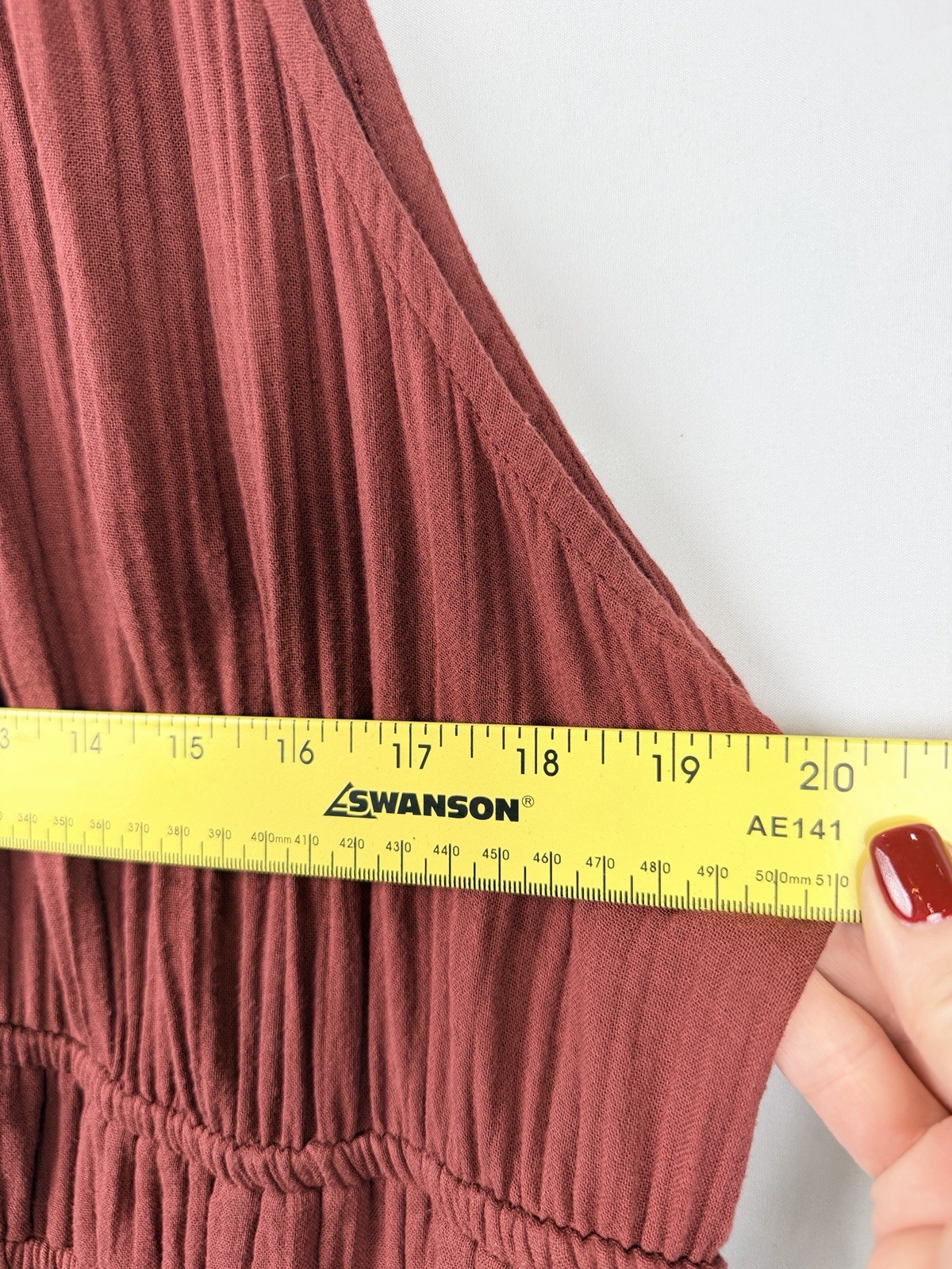 Old Navy Gauze Maxi Dress XL Rust Tiered Boho Sleeveless Tie Neck Cotton
