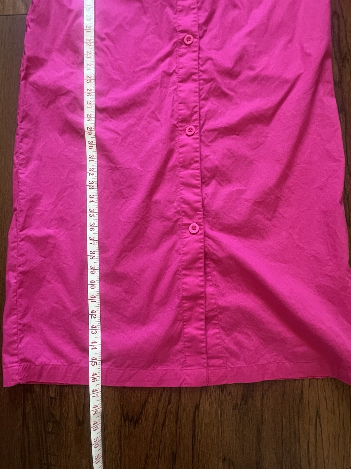 Batsheva Hot Pink Long Sleeves Button Down Shirt Dress Size S With Pockets