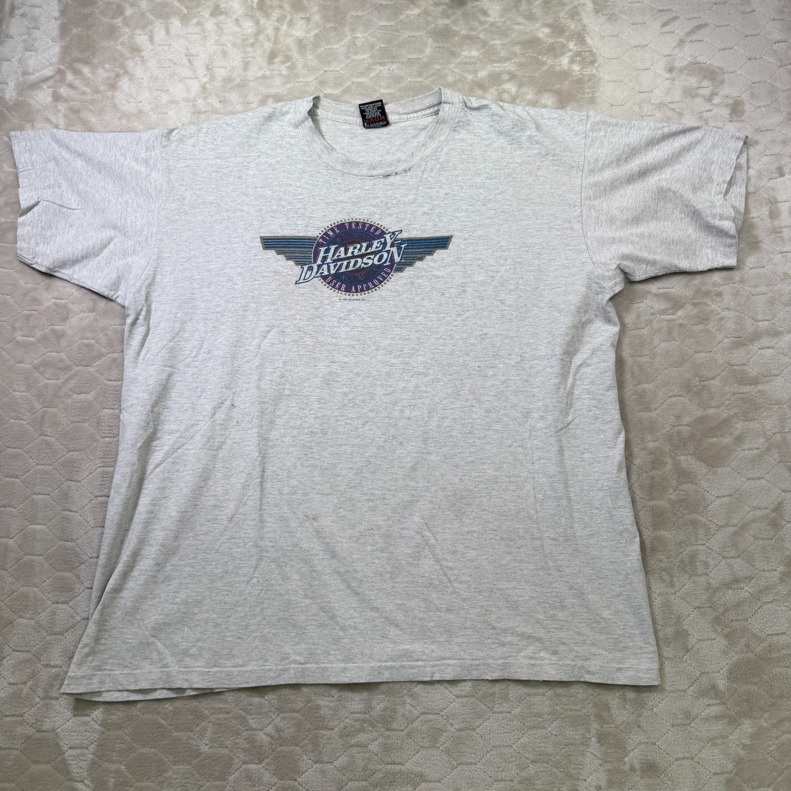 VTG 94 Harley Davidson Singapore Shirt Distressed Houloubek Single Stitch Sz XL