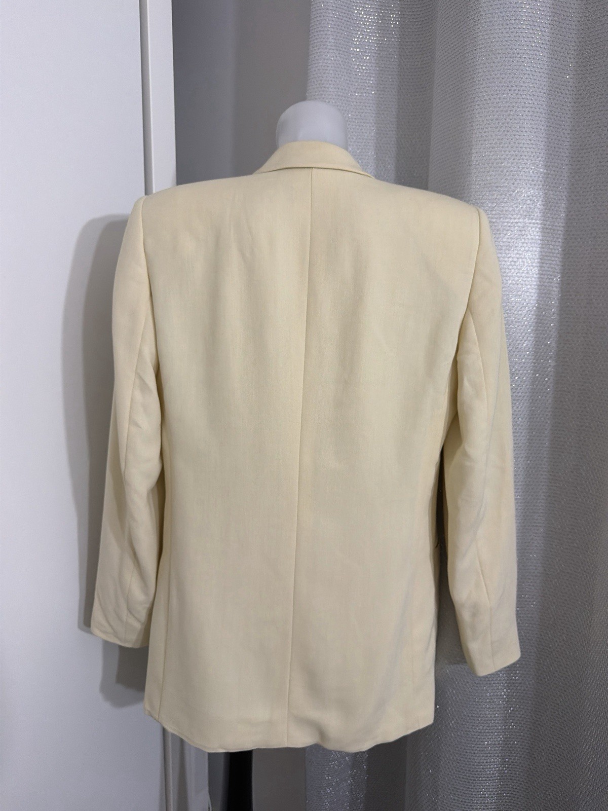 Vintage Mani Cream Yellow Wool Viscose Blazer Jacket UK 12 46