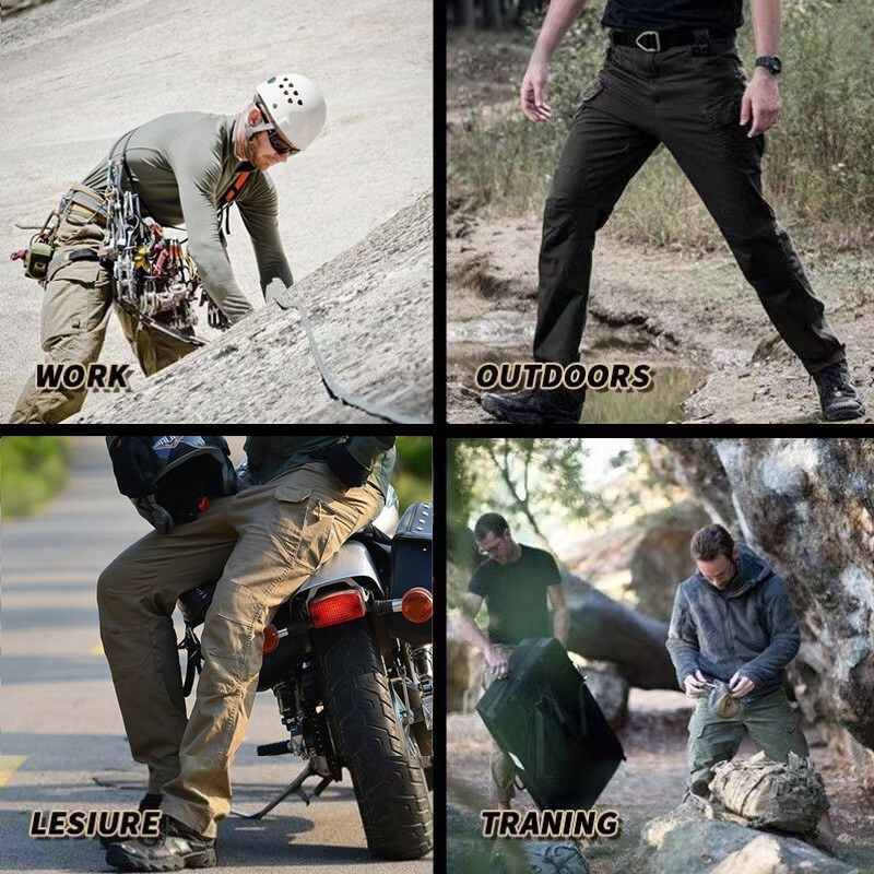 Mens Cargo Pants Tactical Waterproof Work Hiking Combat Outdoor Trousers Pants