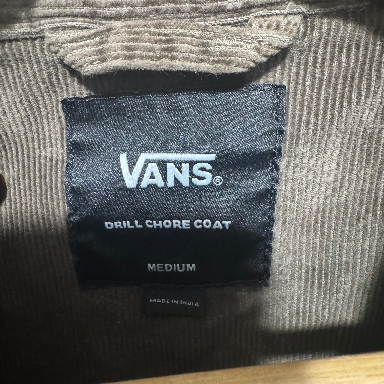 Vans Drill Chore Coat Mens Medium Brown Corduroy Button Up Jacket