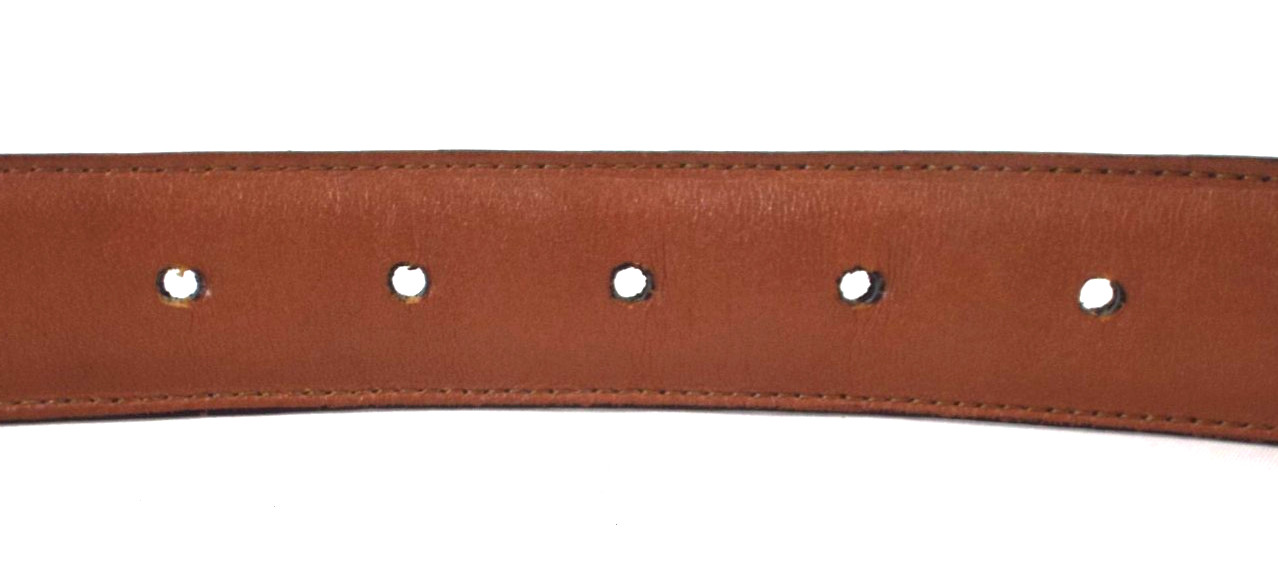 EUC VTG Allen Edmonds Handmade Brown Polished Leather 1 1/8″ Dress Belt Sz36 USA