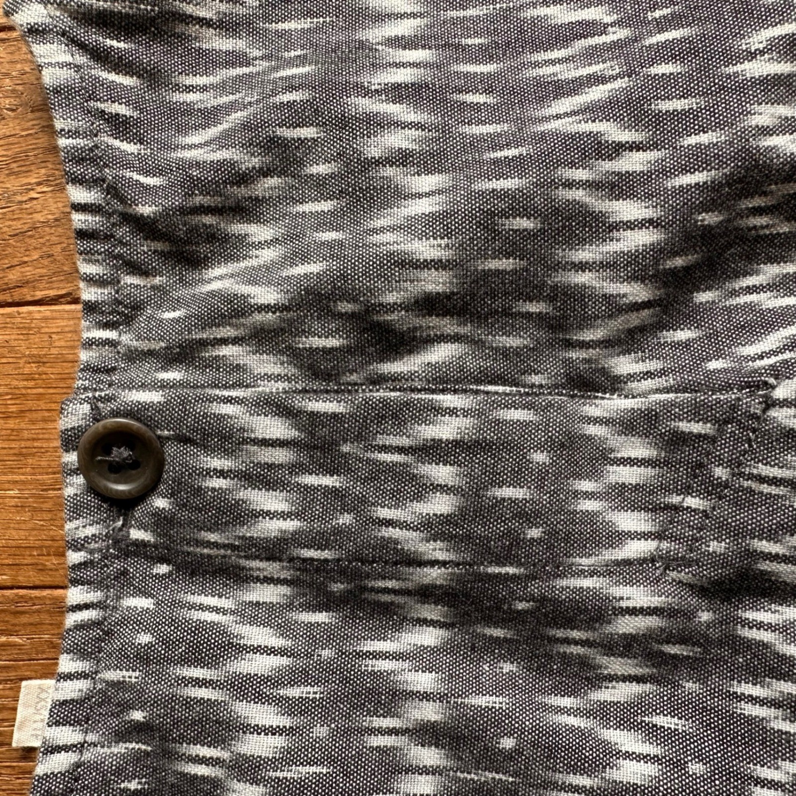 Eileen Fisher Organic Cotton Ikat Tank Top Womens XXS Geometric Grey Modern