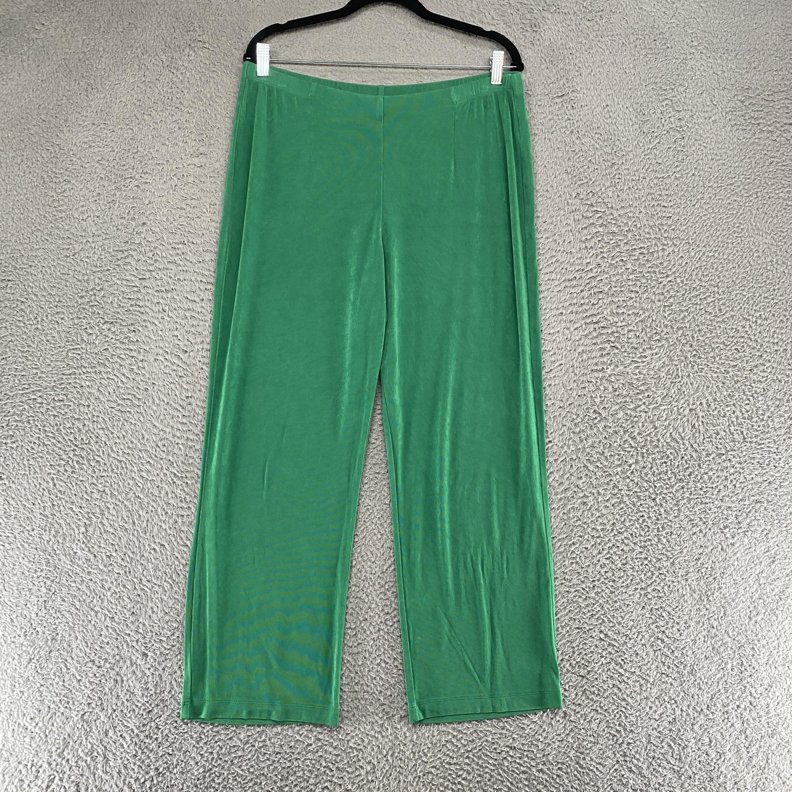 Chico’s Travelers Pants Womens 3P / XL Green Straight Leg Pull On Slinky