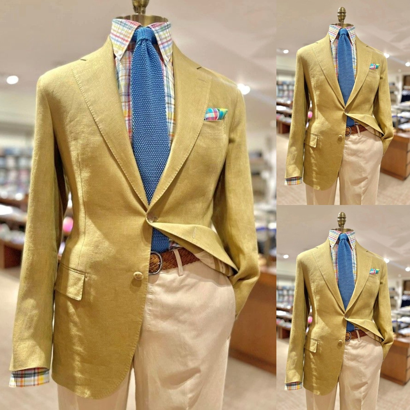 Yellow Slim Fit Men’s Coat Casual Leisure Jacket Business Workwear Blazer