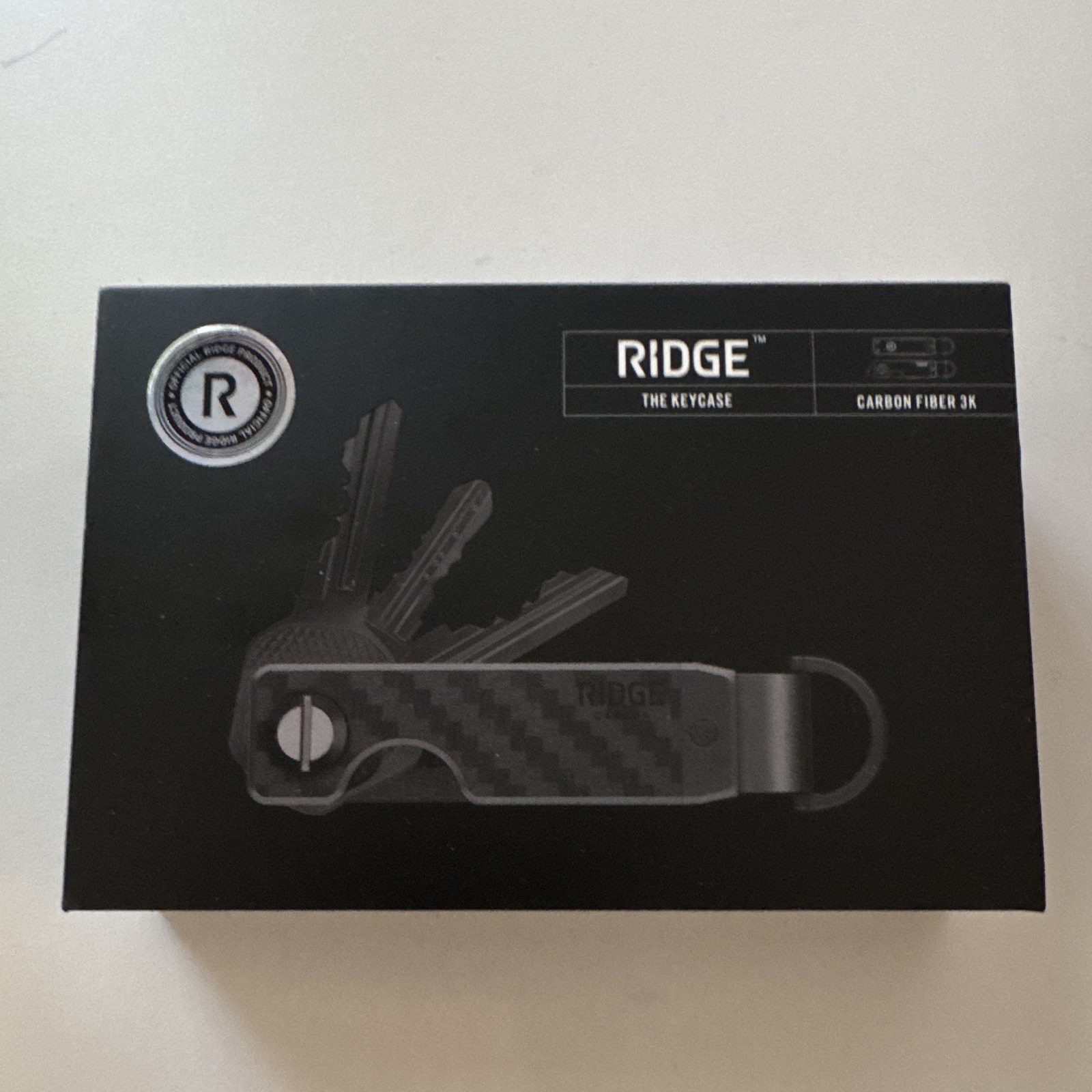 Ridge Key Case Carbon Fiber 3K Black Patented Tension System