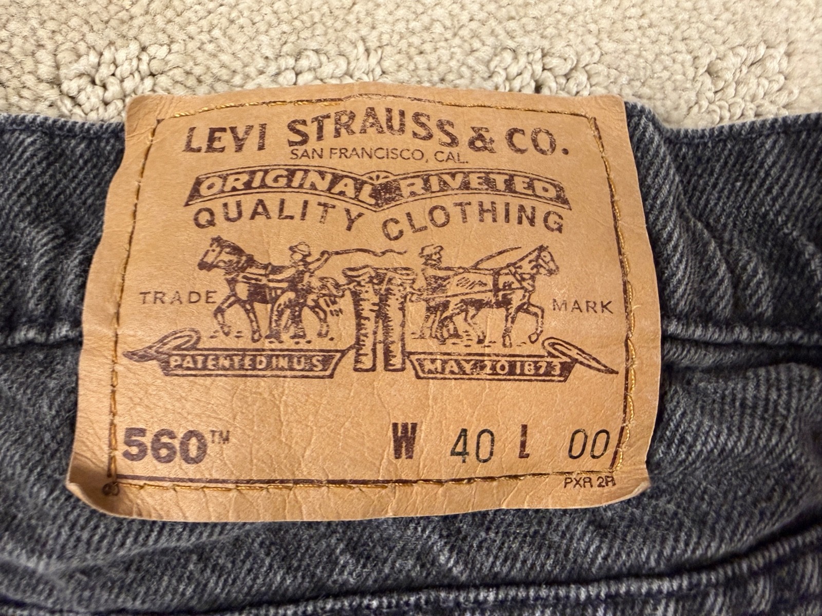 Vintage Men’s Levi’s Orange Tab 560 Loose Fit Shorts Black Waist Size 40 #1166