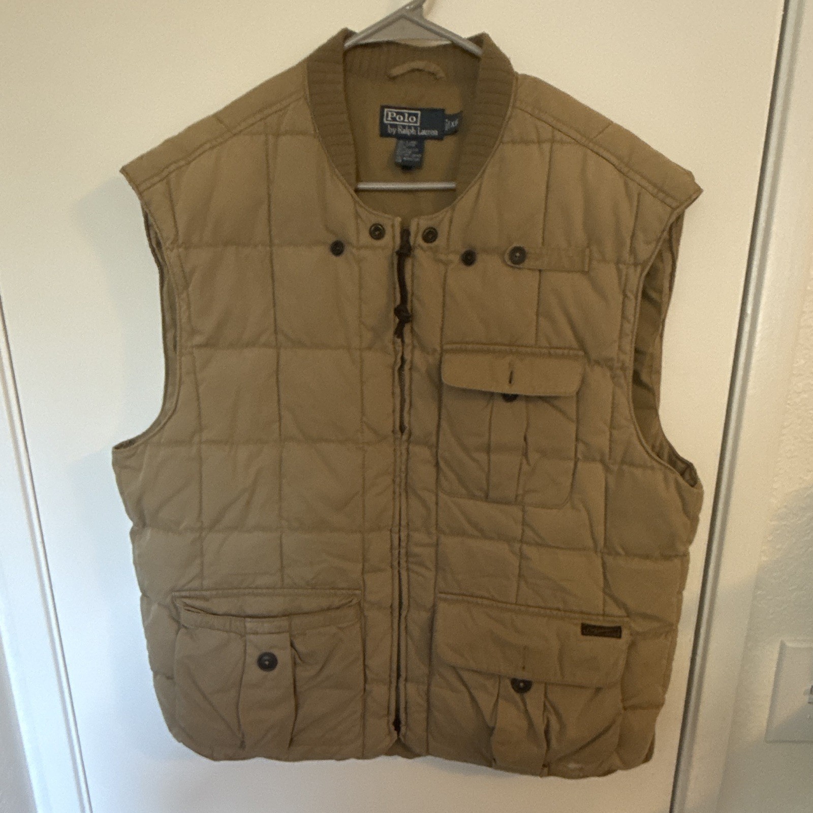 Polo Ralph Lauren Men’s Beige Quilted Lined Insulated Full Zip Vest XXL