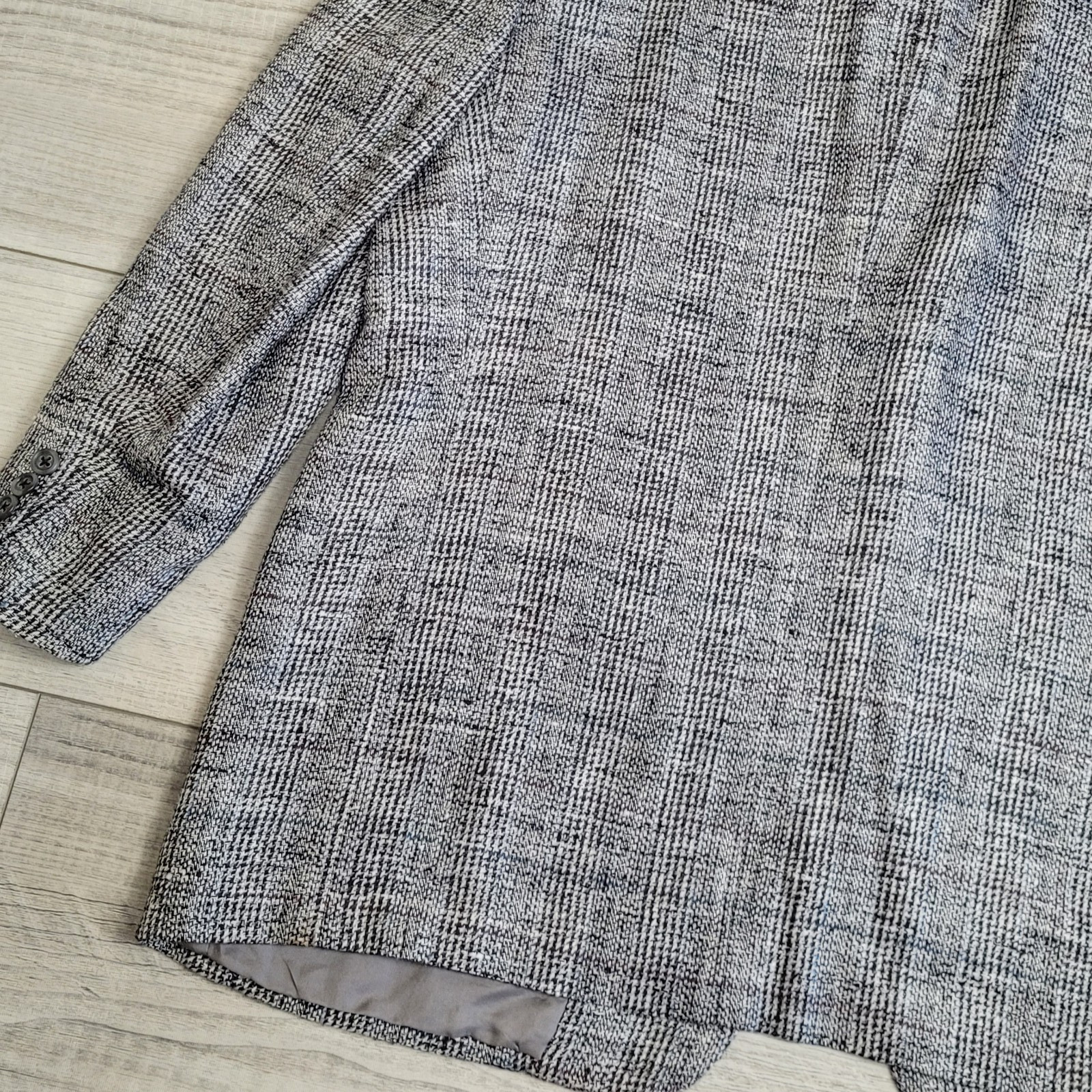Vintage Ermenegildo Zegna Blazer Mens 46 100% Silk Sport Coat Glen Plaid 1988