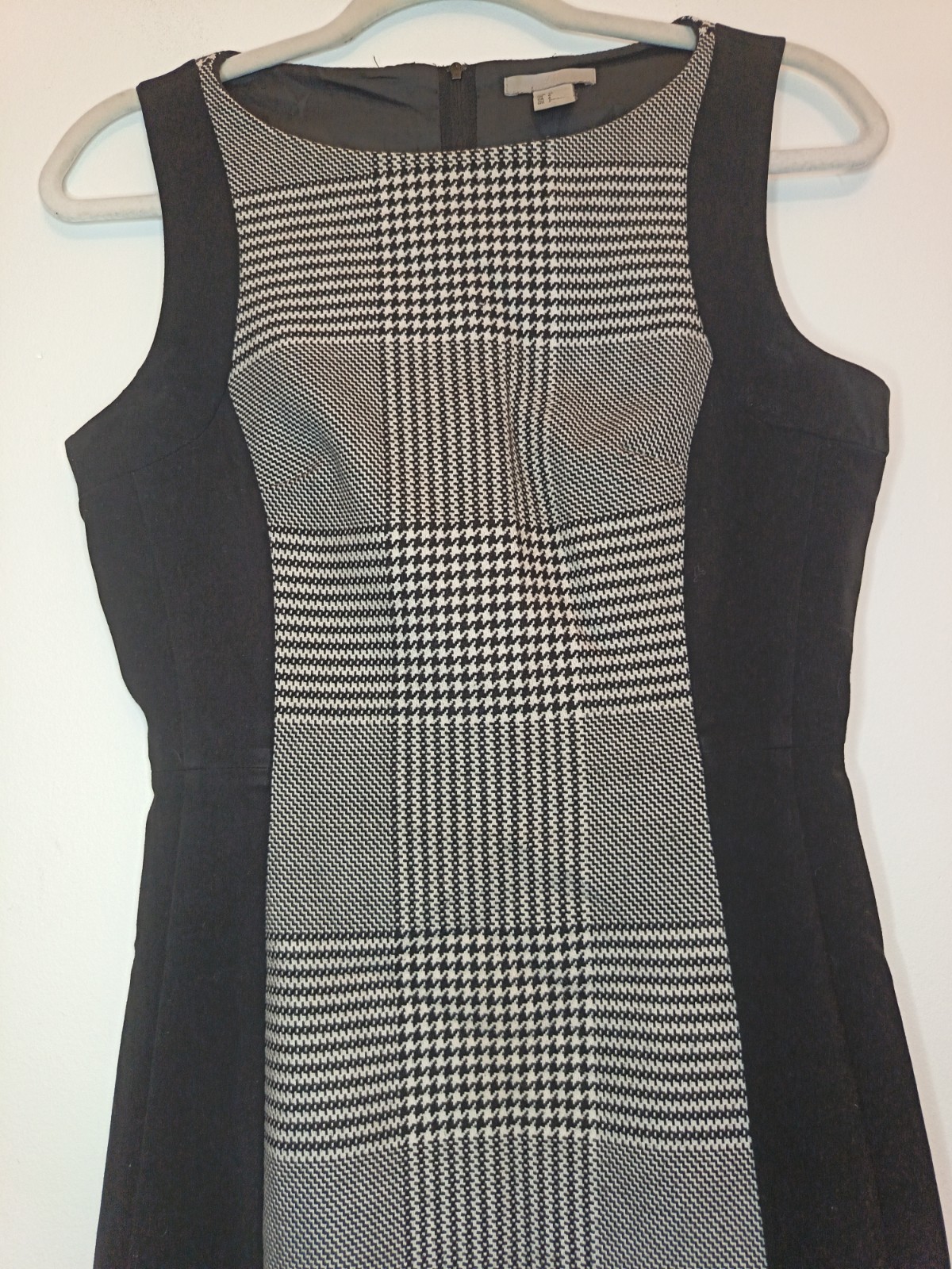 Black White Checkered Slimming Work Smart Dress Size 10 Office Wear Houndstooth