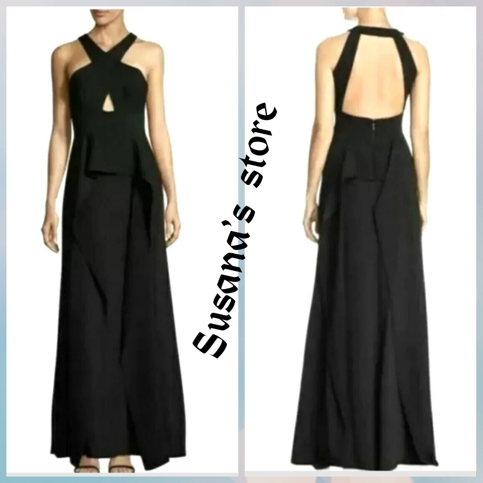 NWT BCBG MAXAZRIA SIZE 4 BRYLEIGH CRISSCROSS HALTER GOWN MAXI DRESS $368