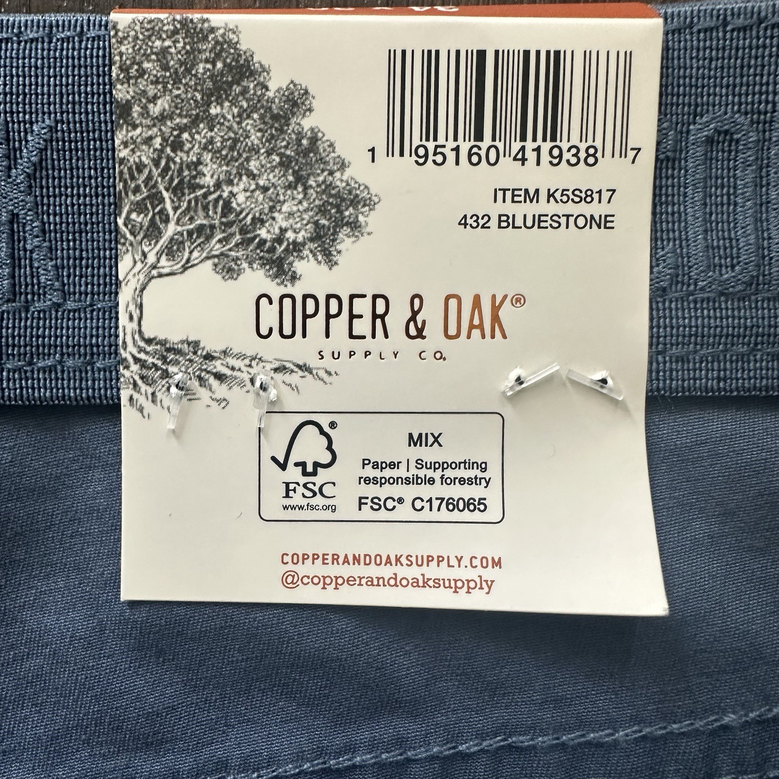 Copper & Oak NWT Men’s 32×30 5 Pocket Every Day Pants Cotton Bluestone NWT $75