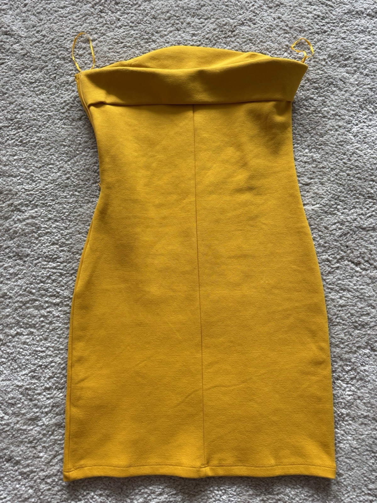 Zara Tangerine Orange Interlock Bandeau/Off-the-Shoulder Dress – Size M