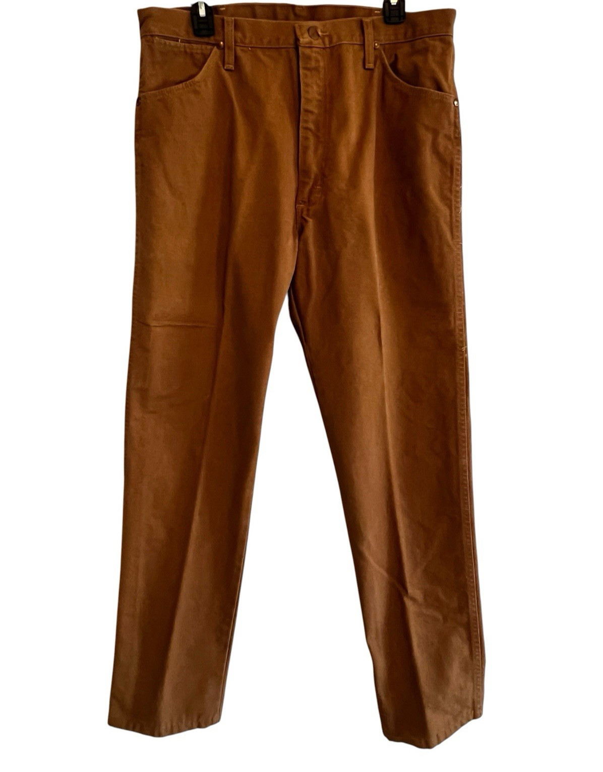 VTG Jeans Wrangler Mens Size 36×32 80s Brown Whiskey Cowboy Cut Made USA Canvas