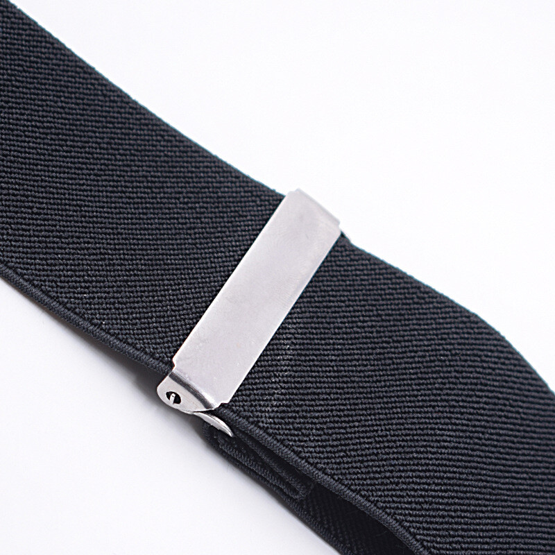 Black Elastic Mens Braces Suspenders Widening 2”/5cm X-shaped Adjustable Length