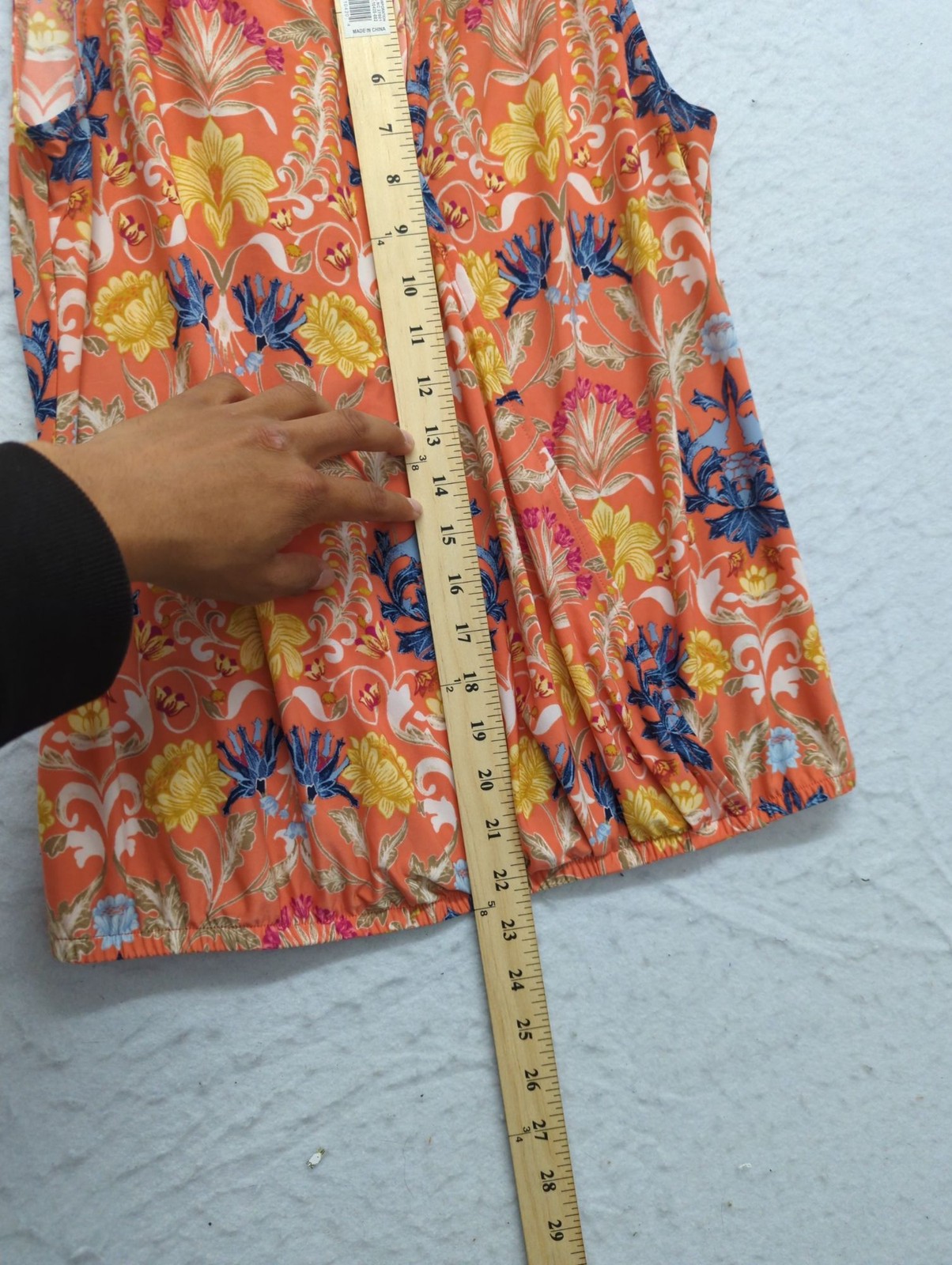 INC International Concepts Sleeveless Orange Floral Print Blouse Size S