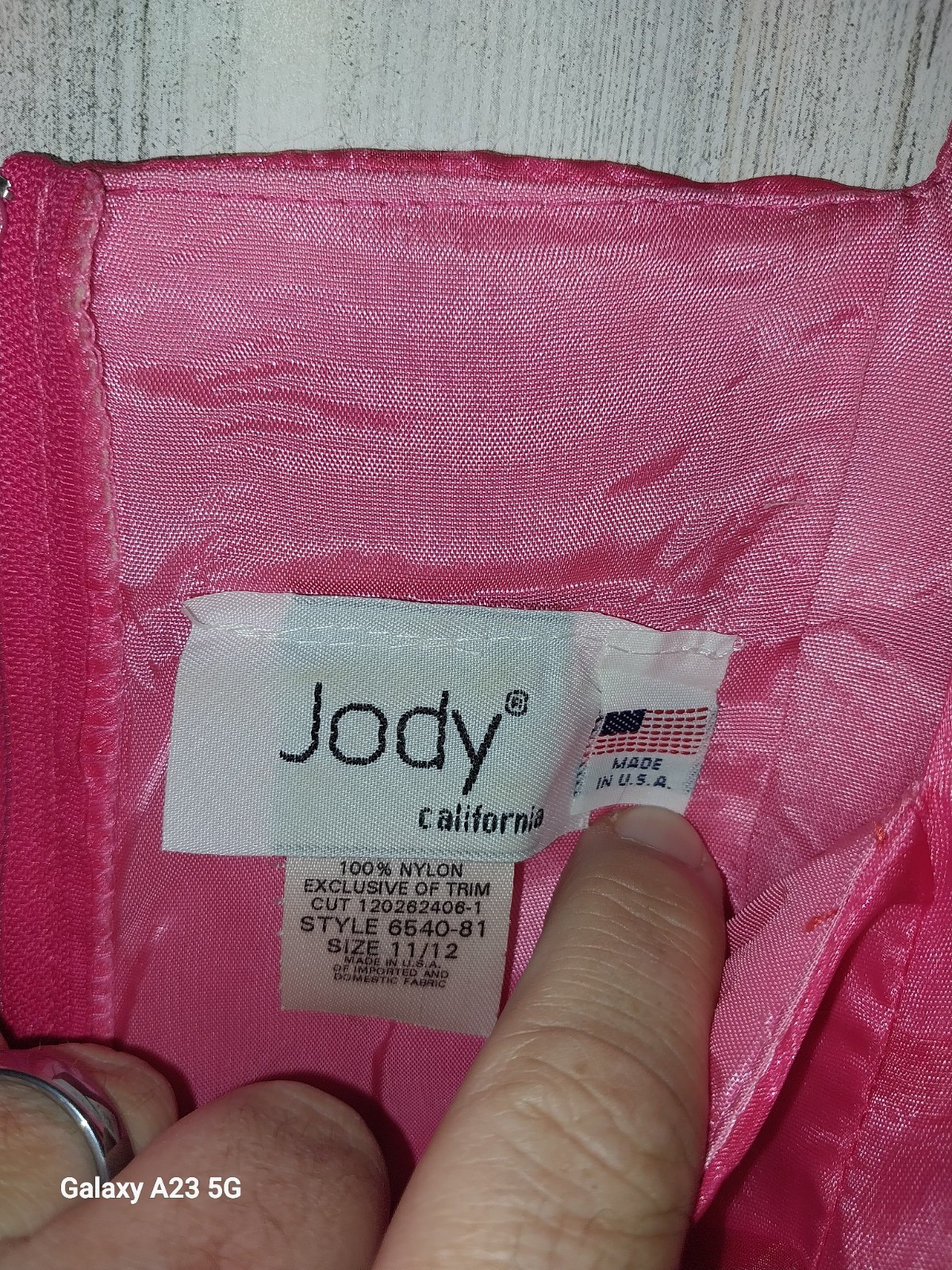 JODY ORGANZA PINK MAXI DRESS (Juniors) Size 11/12 Made In USA