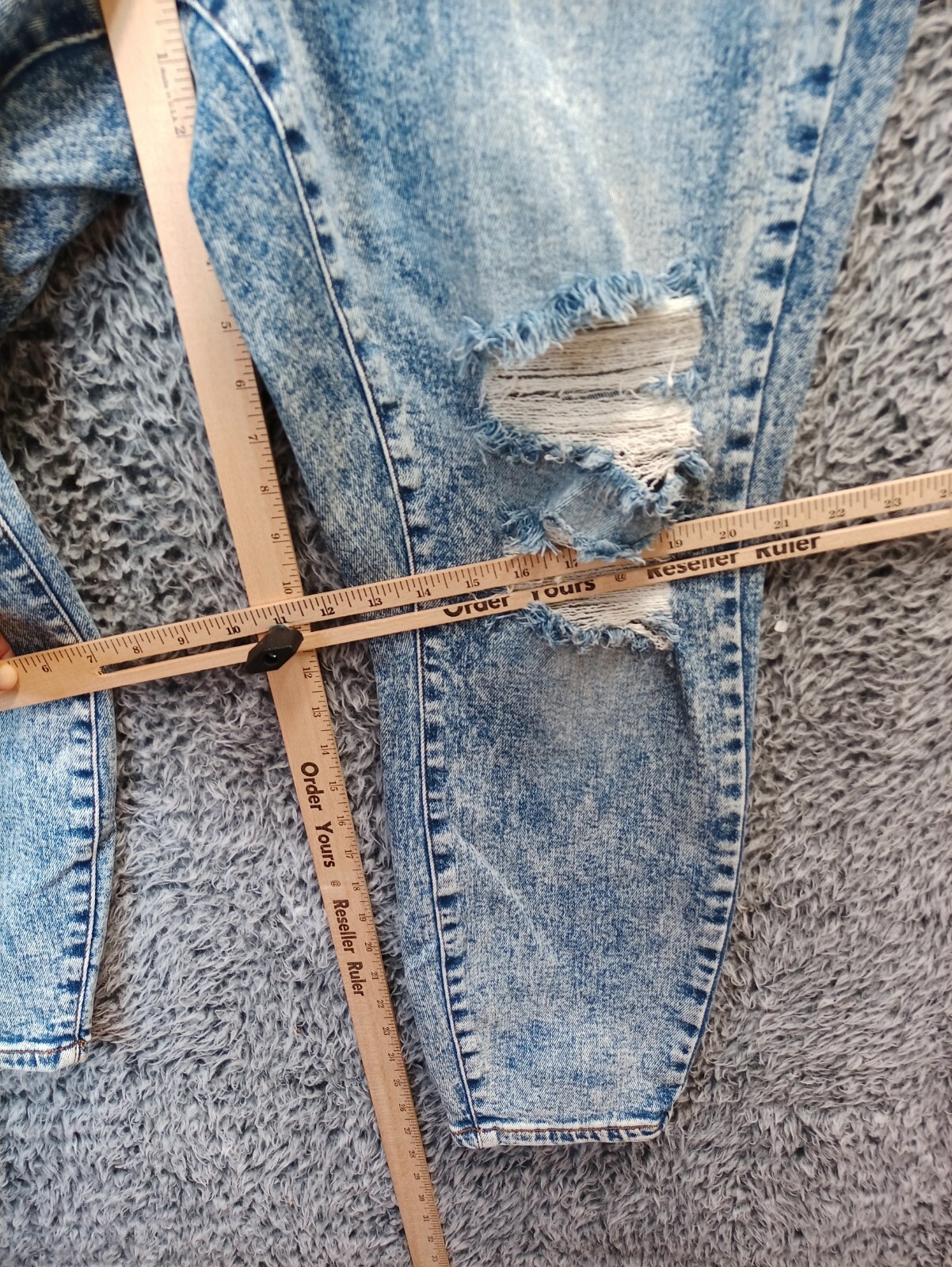 JUDY BLUE Jean Women 14W Blue Bleached Skinny Leg Boyfriend Fit High Rise
