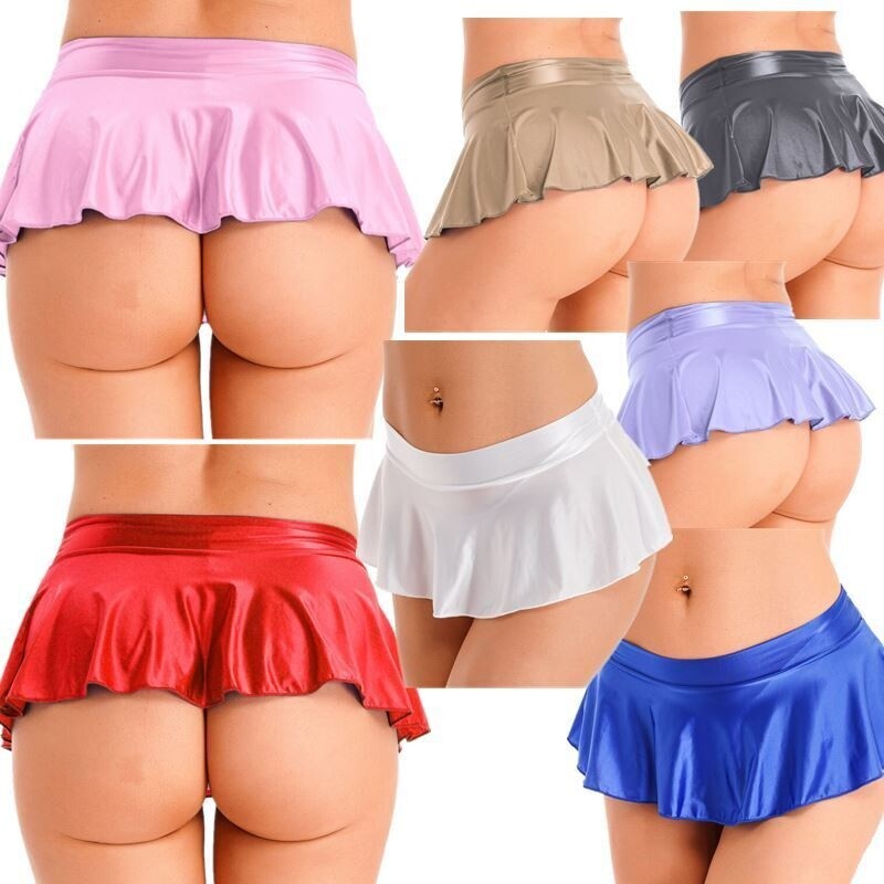 Womens Nightwear Ruffled Miniskirt Skirt Underwear Low Rise Lingerie Pool Sexy
