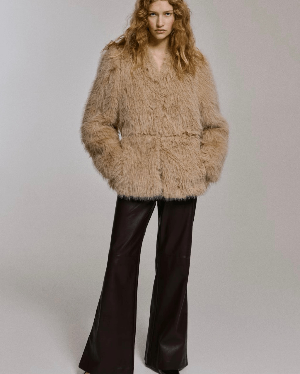 H&M Faux Fur Coat size Large NWT