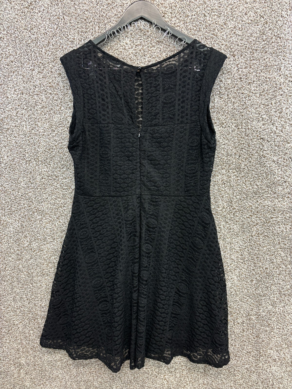 Fashion to Figure FTF Black Dress Fit and Flare Crochet/Lace Sleeveless Size 2X