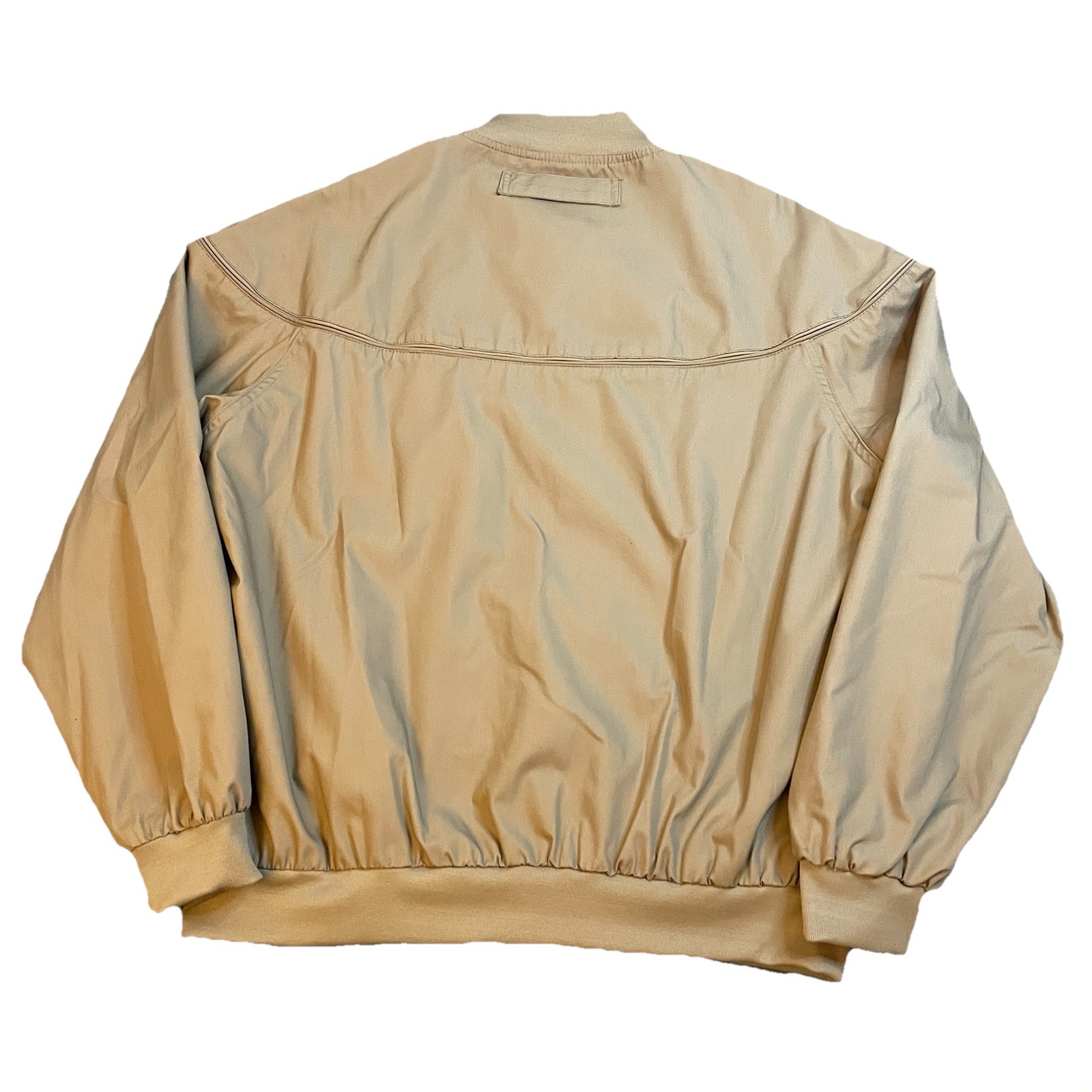 Vintage 90s Haband Bomber Jacket Windbreaker Men’s Large Beige Full Zip Pockets