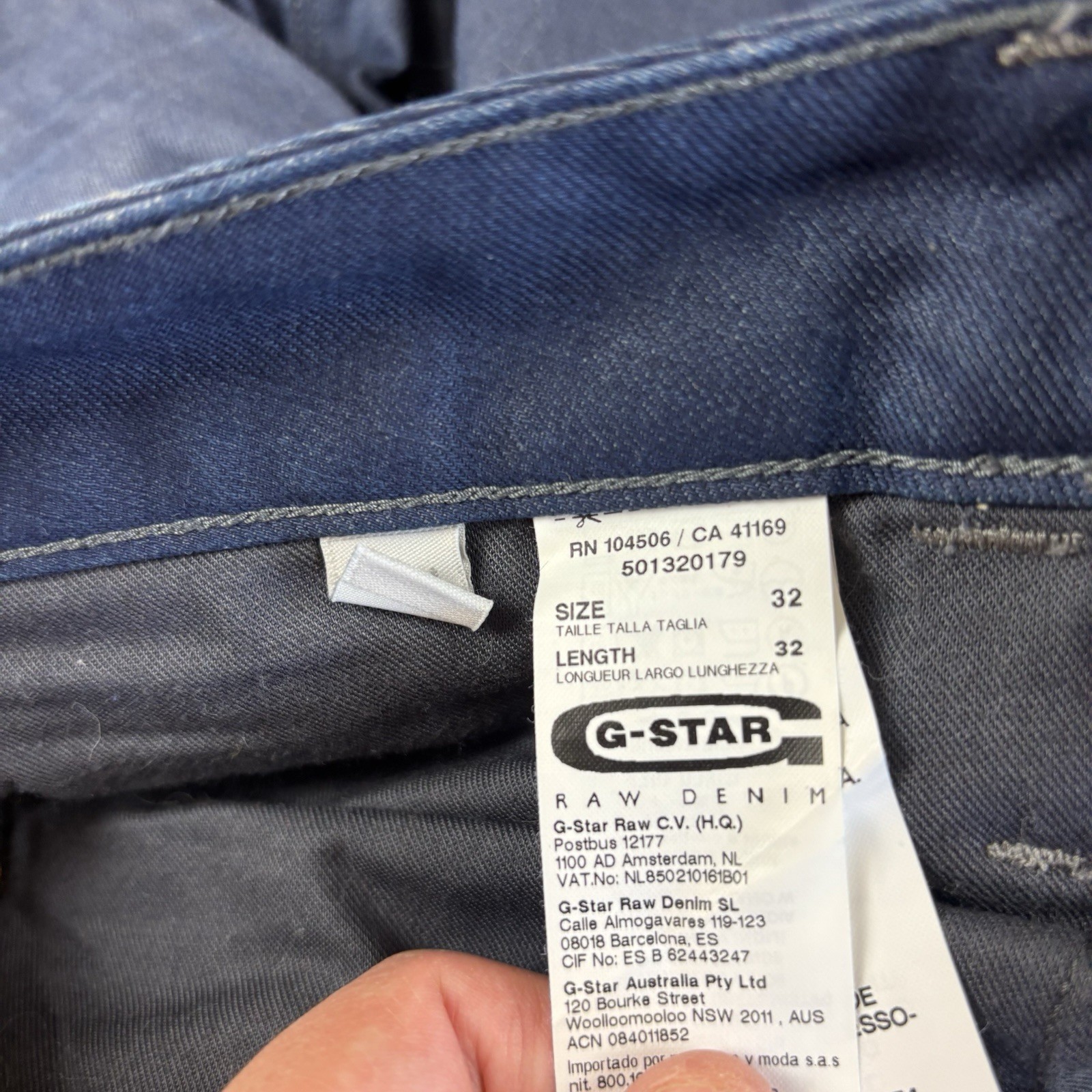 G-Star Raw Dark Blue Denim Type C 3D Loose Tapered Jeans W32 L32 Men’s Button