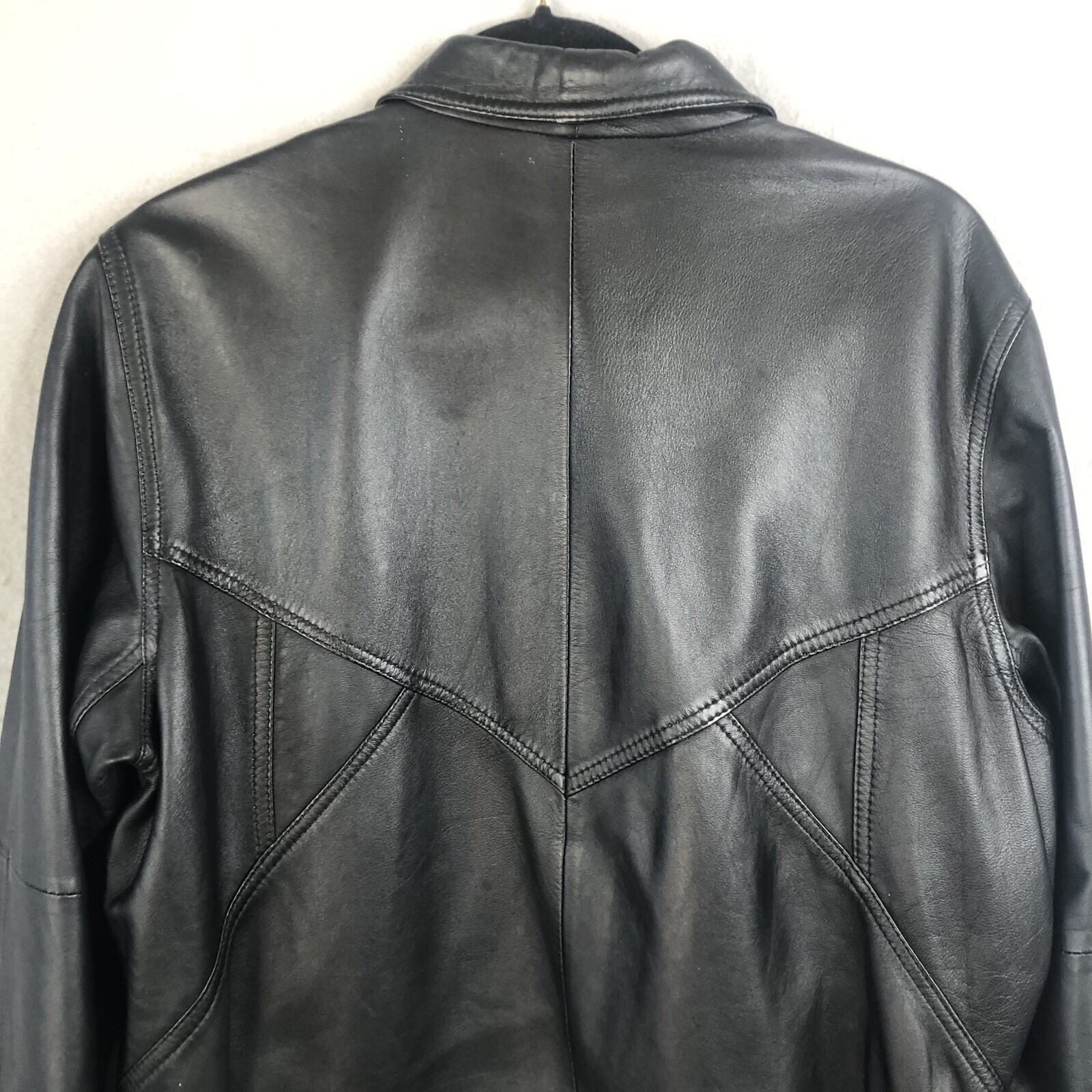 Black Leather Jacket Womens Medium Moto Biker Goth Motorcycle Punk Rock